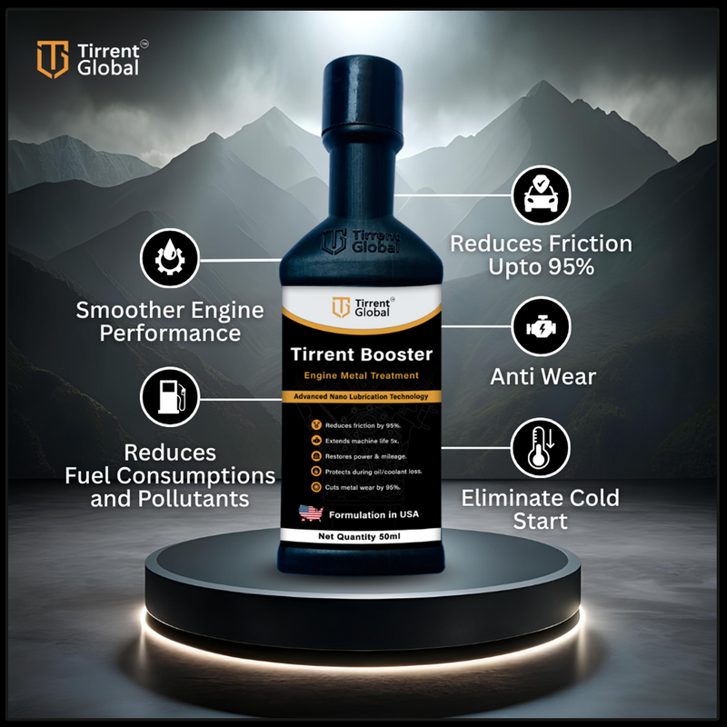 Tirrent Booster Engine Metal Treatment | Engine Oil Additive, High-Tech Wear Protection for Bikes and Scooter (50ml)