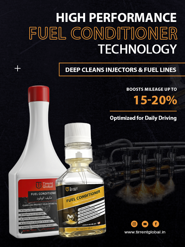 Tirrent Fuel Conditioner | Fuel Additive for Bikes, Scooters and Cars | Fuel Injector Cleaner | Mileage Booster Compatible for Petrol, Diesel and Bio Fuels (40 ml)