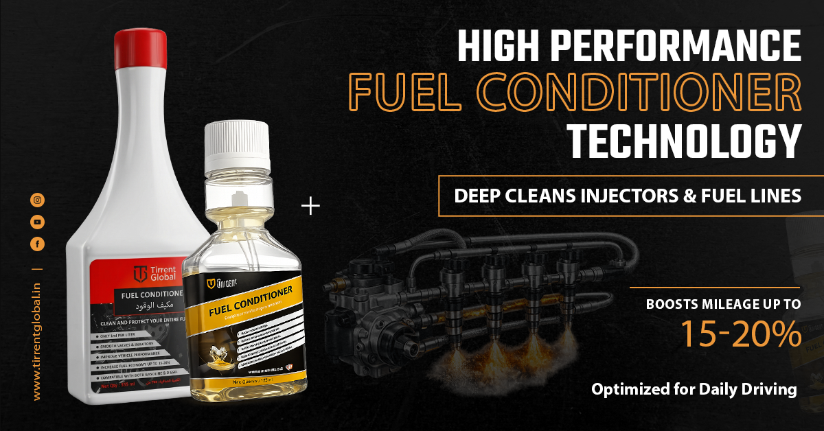 Tirrent Fuel Conditioner | Fuel Additive for Bikes, Scooters and Cars | Fuel Injector Cleaner | Mileage Booster Compatible for Petrol, Diesel and Bio Fuels (40 ml)