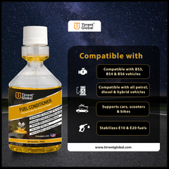 Tirrent Fuel Conditioner | Fuel Additive for Bikes, Scooters and Cars | Fuel Injector Cleaner | Mileage Booster Compatible for Petrol, Diesel and Bio Fuels (250 ml)