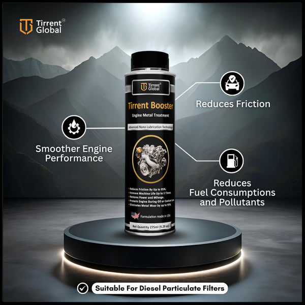 Tirrent Booster Engine Metal Treatment (275ml) Engine Oil Additive, High-Tech Wear Protection for Petrol and Diesel Vehicles