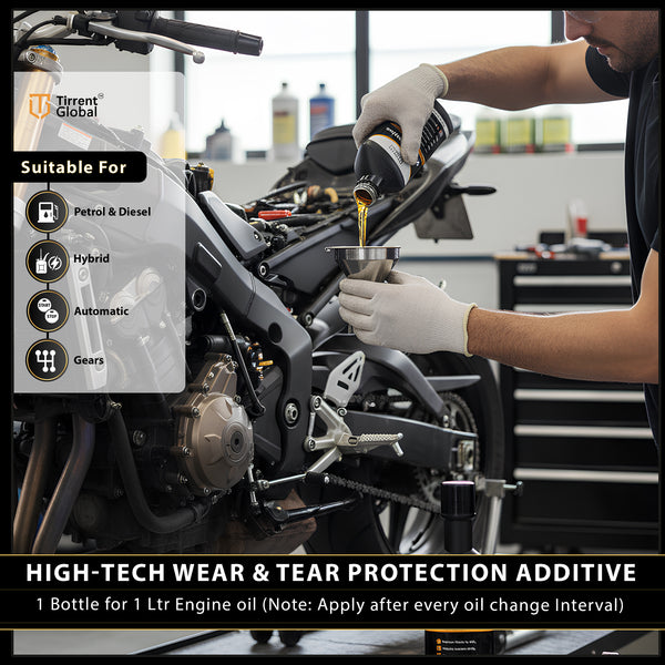 Tirrent Booster Engine Metal Treatment (275ml) Engine Oil Additive, High-Tech Wear Protection for Petrol and Diesel Vehicles