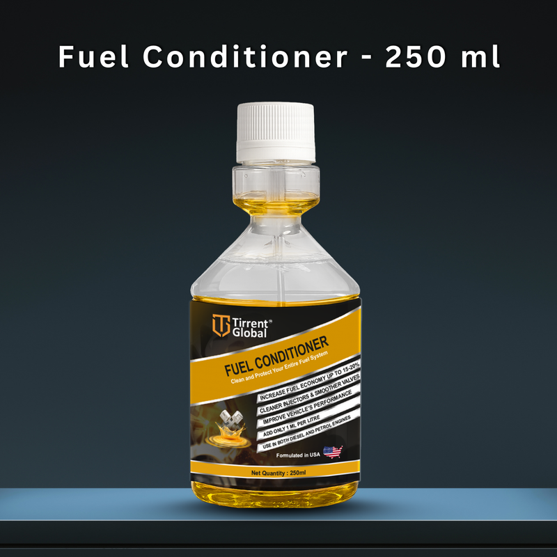 Tirrent Fuel Conditioner | Fuel Additive for Bikes, Scooters and Cars | Fuel Injector Cleaner | Mileage Booster Compatible for Petrol, Diesel and Bio Fuels (250 ml)