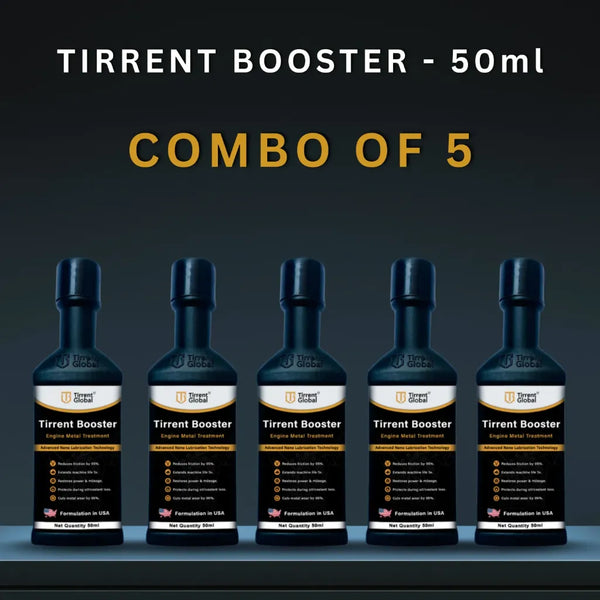 Tirrent Booster Engine Metal Treatment | Engine Oil Additive, High-Tech Wear Protection for Bikes and Scooter (50ml) (Combo of 5)