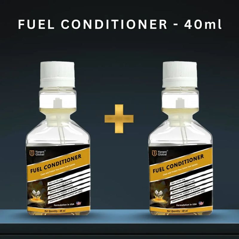 Tirrent Fuel Conditioner | Fuel Additive for Bikes, Scooters and Cars | Fuel Injector Cleaner | Mileage Booster Compatible for Petrol, Diesel and Bio Fuels (40 ml) (Combo of 2)