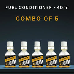 Tirrent Fuel Conditioner | Fuel Additive for Bikes, Scooters and Cars | Fuel Injector Cleaner | Mileage Booster Compatible for Petrol, Diesel and Bio Fuels (40 ml) (Combo of 5)